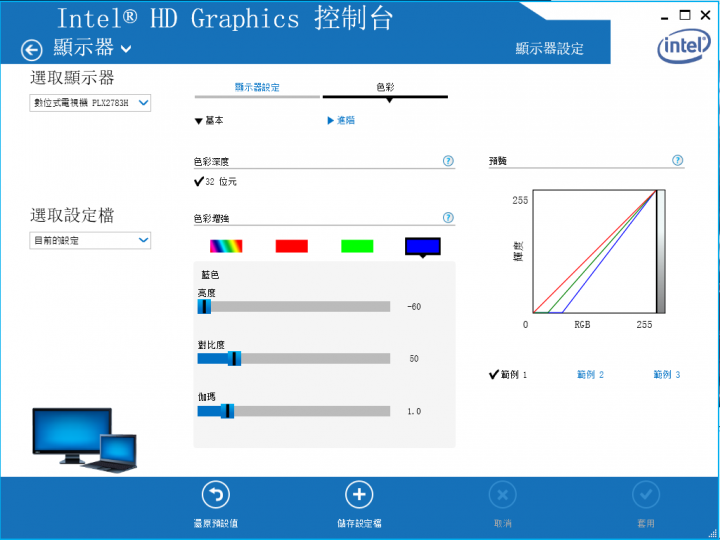 intel graphics control調整藍色可以降低藍光嗎?
