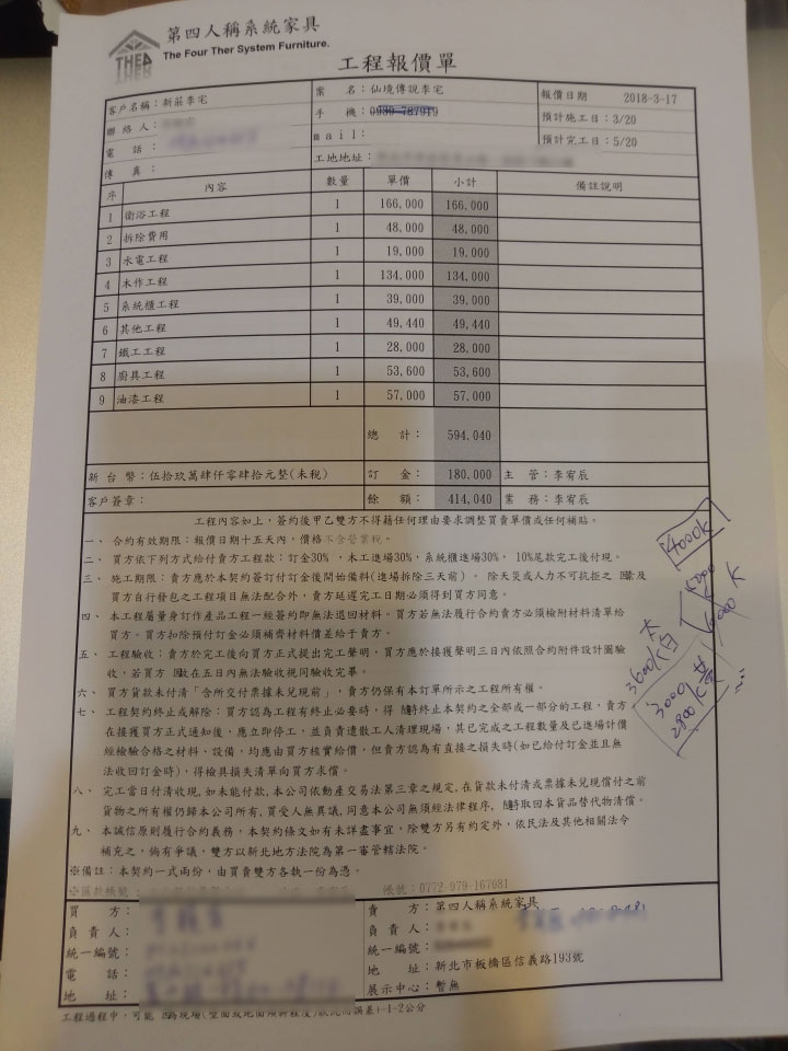 5個月來裝潢施工惡夢 - 第四人稱系統家具