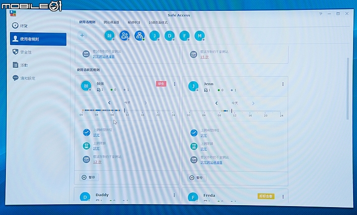 Synology Safe Access套件軟體除了有一些預設的管理規則之外,管理者也可以自己自訂新的管理群組。 Synology Safe Access套件軟體除了有一些預設的管理規則之外,管理者也可以自己自訂新的管理群組。