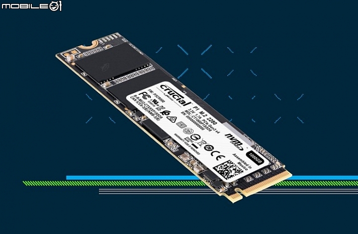 美光推出首款Crucial P1 NVMe M.2 SSD固態硬碟 速度2000MB/s再加5年保