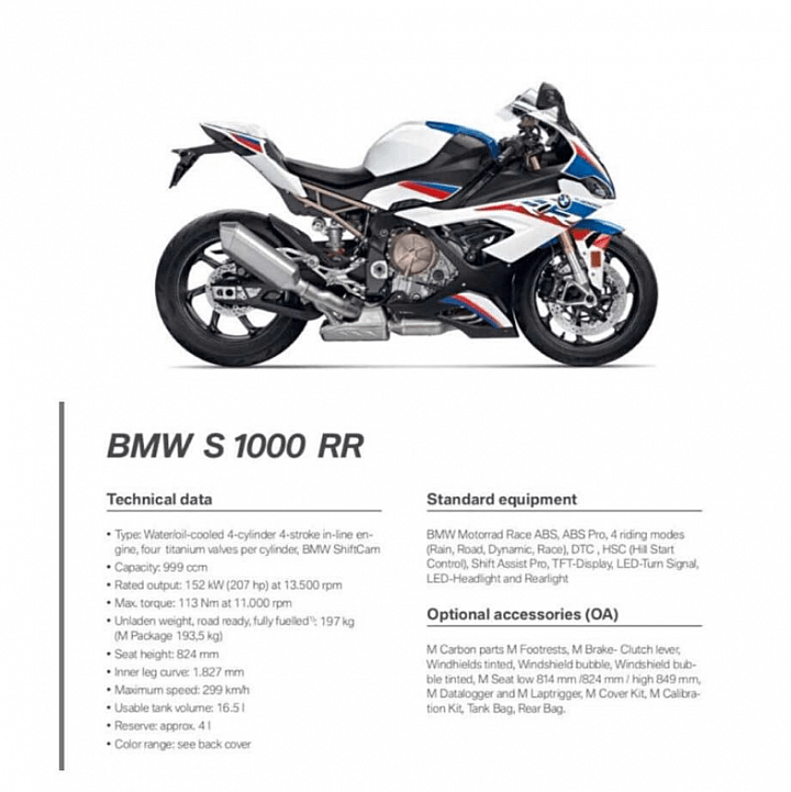 【海外快訊】207 匹加上可變汽門！2019 BMW Motorrad S 1000 RR 規格意外曝光！