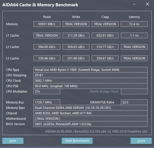 【測試】ASUS ROG B350F & 幻光戟 DDR4 3200 CL16 OC 3400跑3D MARK成功