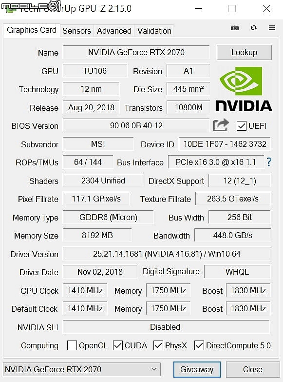 微星GeForce RTX2070 GamingZ與ARMOR OC顯示卡實測 散熱強化效能UP