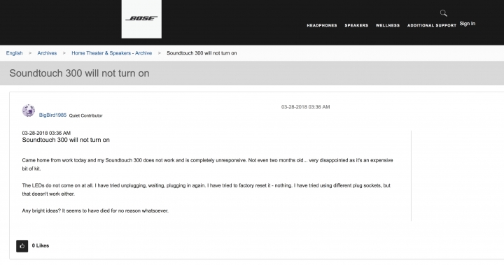 BOSE Soundbar300 ST300 主機板燒毀?
