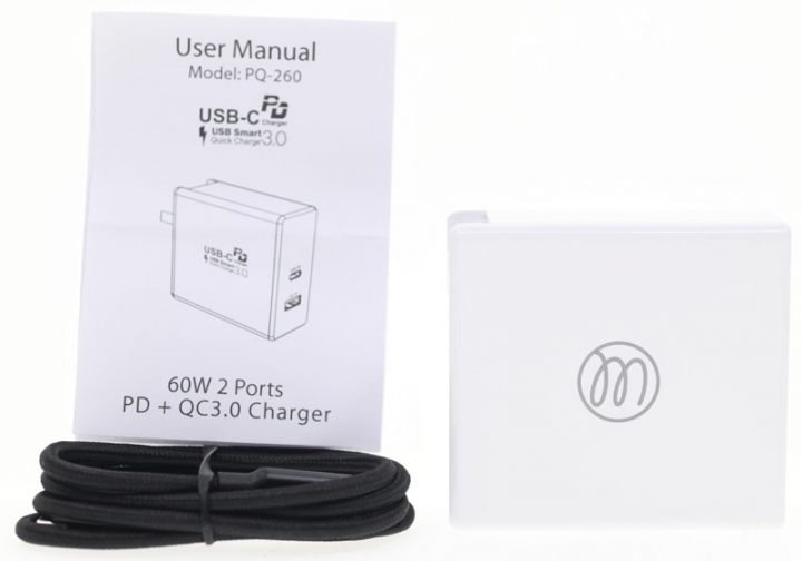 萬摩OneMore PQ-260 PD+QC雙輸出60W旅行充電器開箱