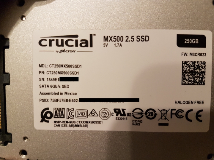 關於 美光 SSD MX500 250G 品管問題? (抱怨文)
