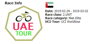 2019 年 Men’s UCI WorldTour 的第三場賽事:UAE Tour
