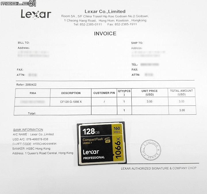 Lexar 32G 1000X CF 卡 RMA送修心得分享（換東家，服務不減！）