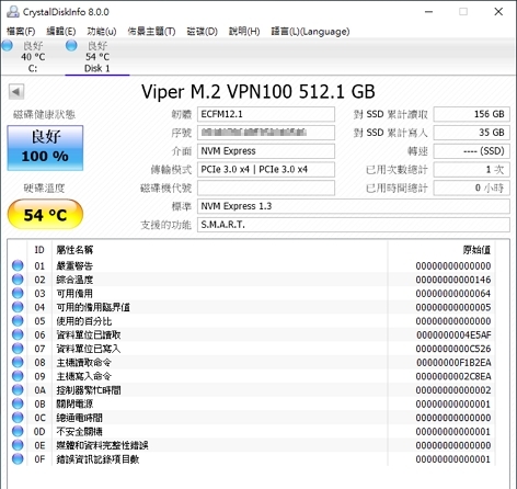 有散熱片的- Patriot Viper VPN100 512GB 簡單開箱
