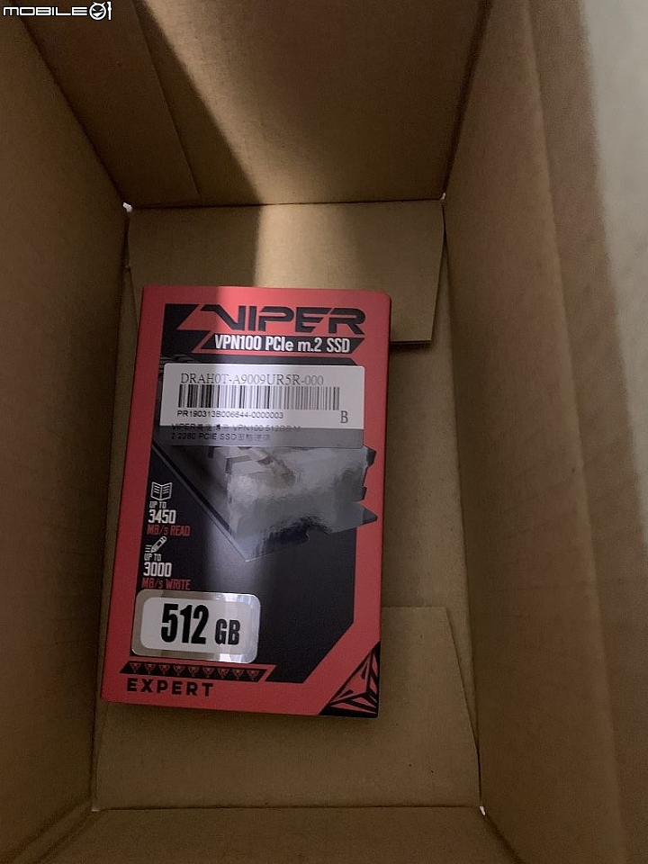 有散熱片的- Patriot Viper VPN100 512GB 簡單開箱