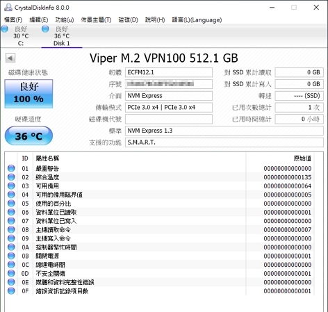 有散熱片的- Patriot Viper VPN100 512GB 簡單開箱