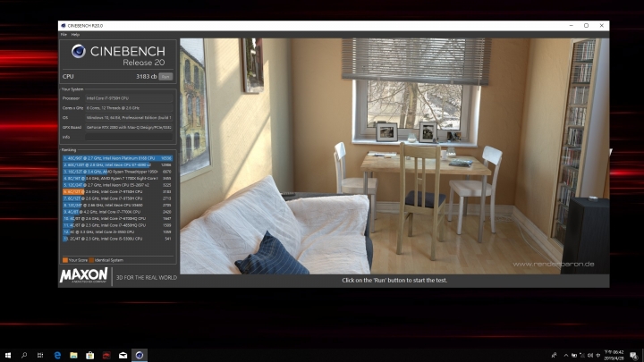 (2019新版)Cinebench R20 大家來分享一下你的筆電測試分數吧