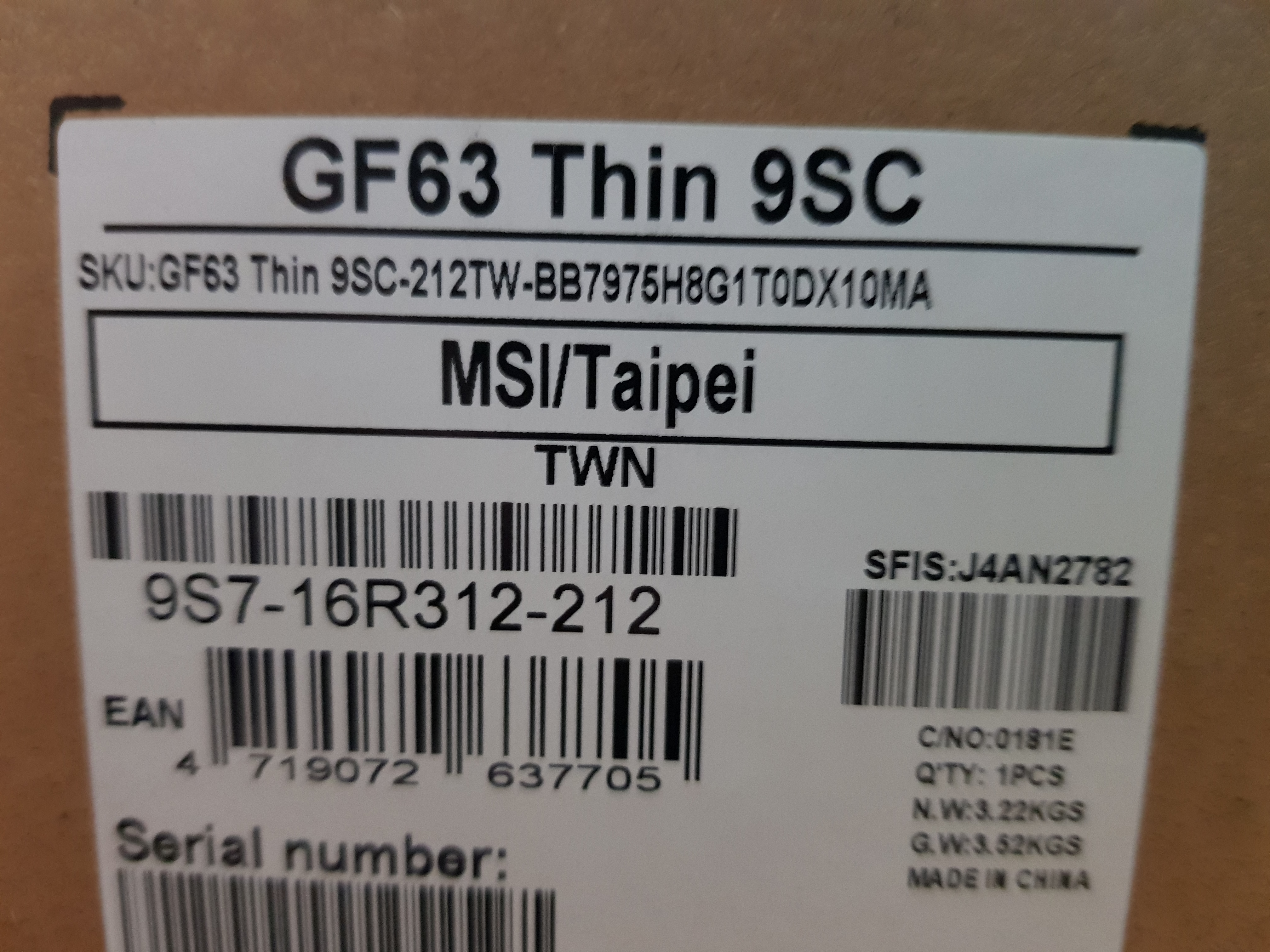 【小宅開箱】MSI GF63 9SC "第九代"CPU降臨,臣服於我腳下,價格唯我獨尊