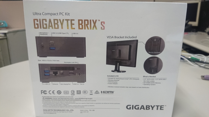 Gigabyte BRIX s開箱(GB-BLPD-5005 BWTW)