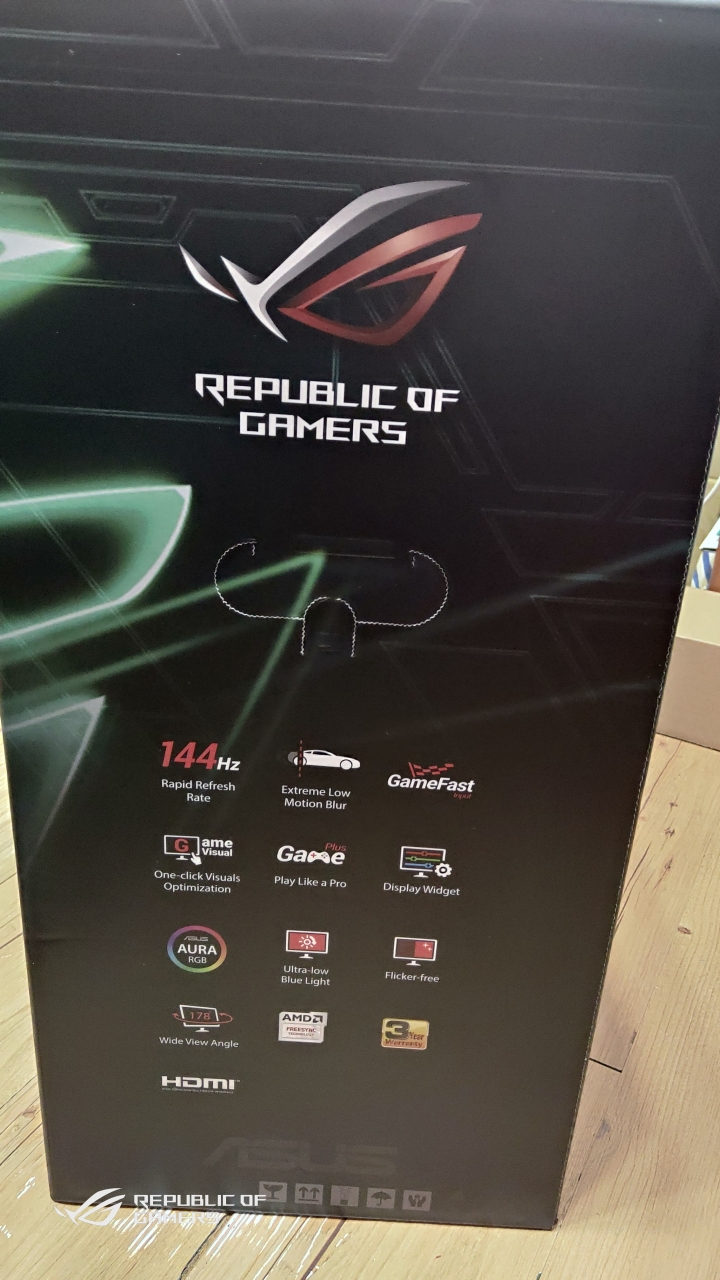 ROG XG27VQ 144hz 螢幕（簡單開箱）