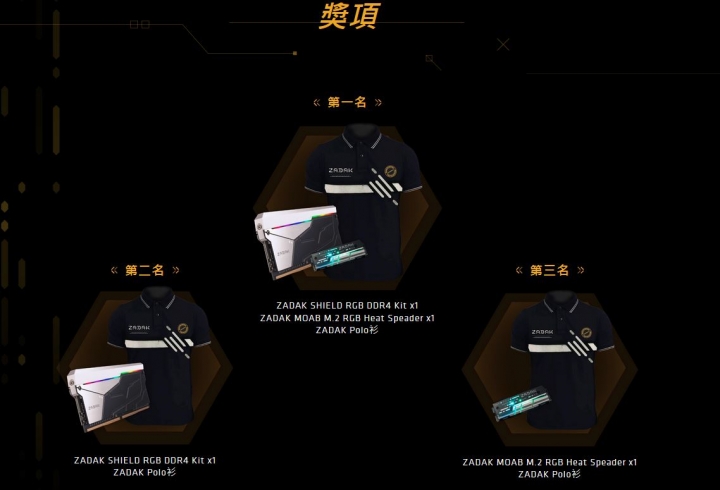 【傳說組合】ZADAK SHIELD RGB DDR4 + M.2 HS 玩遊戲免抽直接送活動