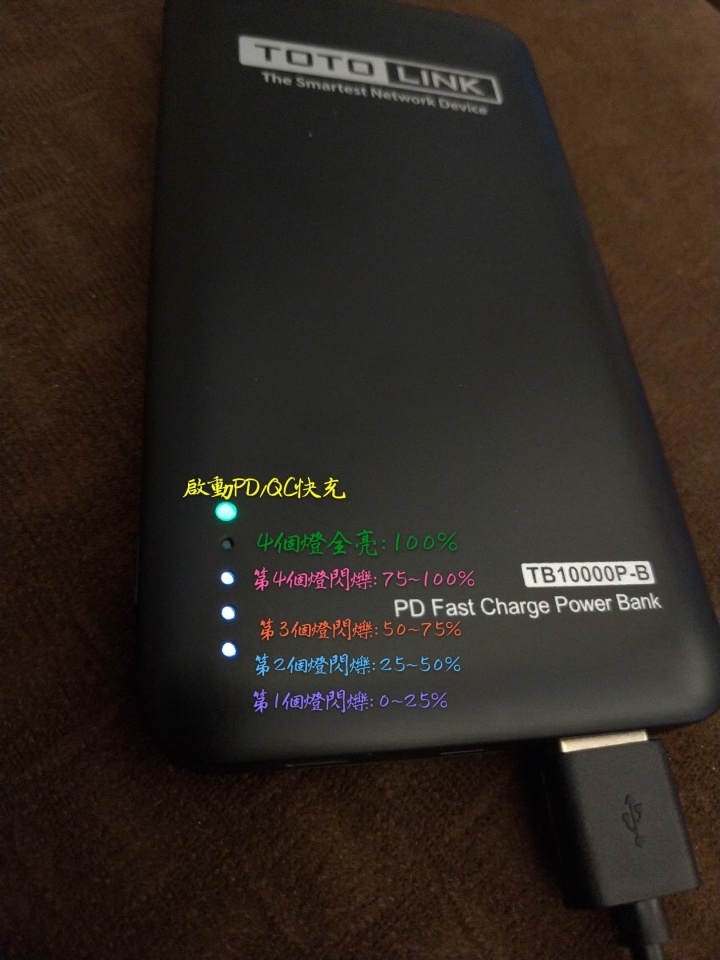 【開箱】TOTOLINK PD/QC雙快充Type-C雙向行動電源