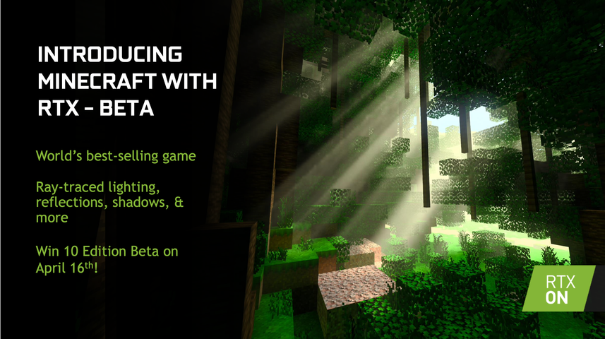 NVIDIA 微軟合作推出 Minecraft RTX 光追技術讓創世神更加真實