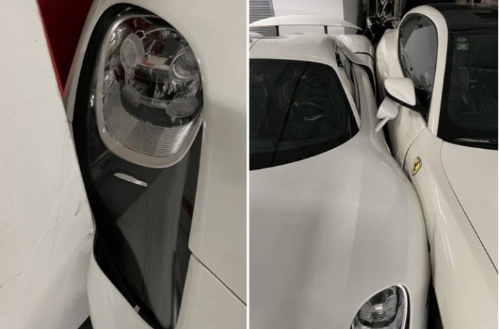 918 Spyder在上海某豪宅地下室遭撞,維修費可能達上千萬!