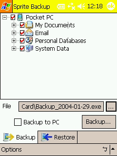 [軟體分享與教學] PDA備分軟體.........使用Sprite Backup