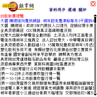 口袋情報 鉅亨網描述檔 - 這是PALM版本的