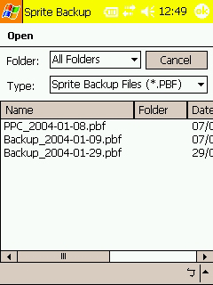 [軟體分享與教學] PDA備分軟體.........使用Sprite Backup