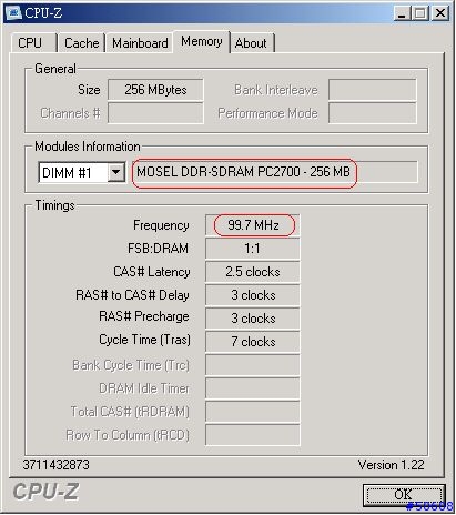 3種規格的 Ram 測試