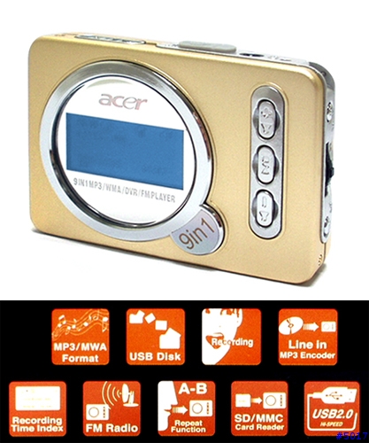acer 出了可插卡的mp3