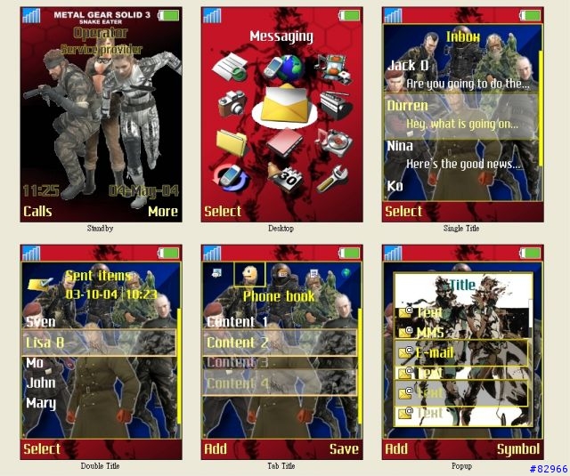 [分享S700i] 電玩主題:特攻神諜 Metal Gear Solid3 動態桌布+MP3鈴聲