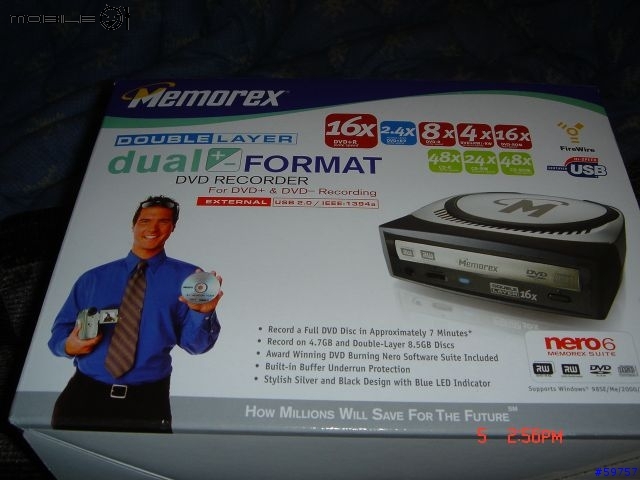 今天去 Circuit City 敗的dvd Double Layer 燒錄器