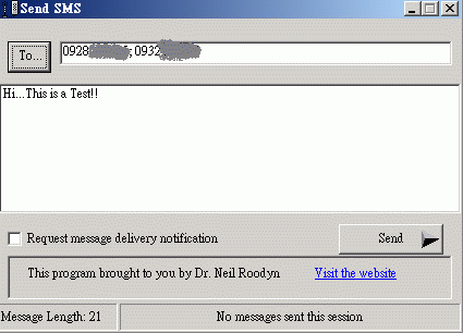 [分享] 利用SendSMS 讓電腦透過 565/575 發簡訊