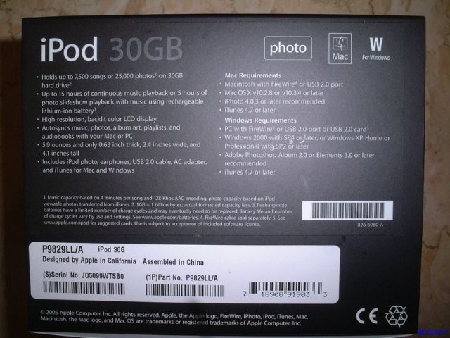 [分享]iPod photo 30GB(雷射刻字版) 入手！