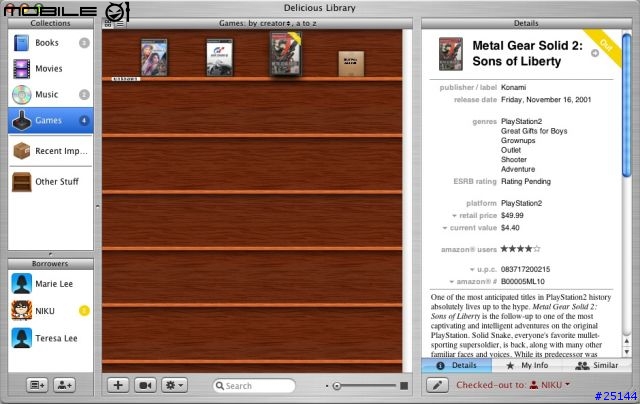 [阿西摩好用分享] 管理CD, 圖書, 遊戲的好幫手 - Delicious Library