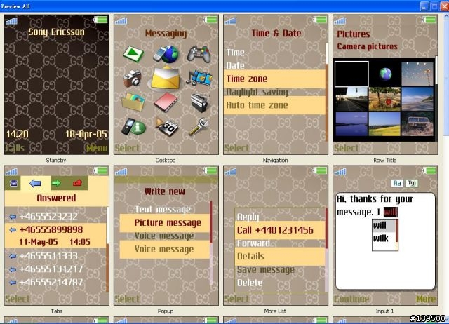[W900i] GUCCI / LV / BAPE / Goyard THEME