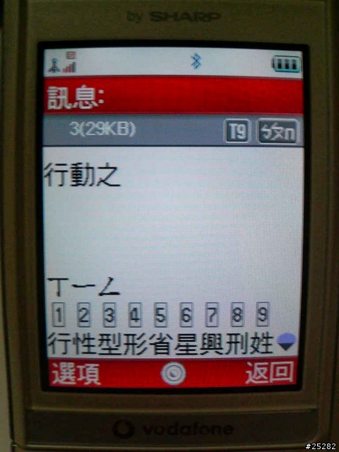 遠傳版(WX-T91)的SHARP V903SH 測試