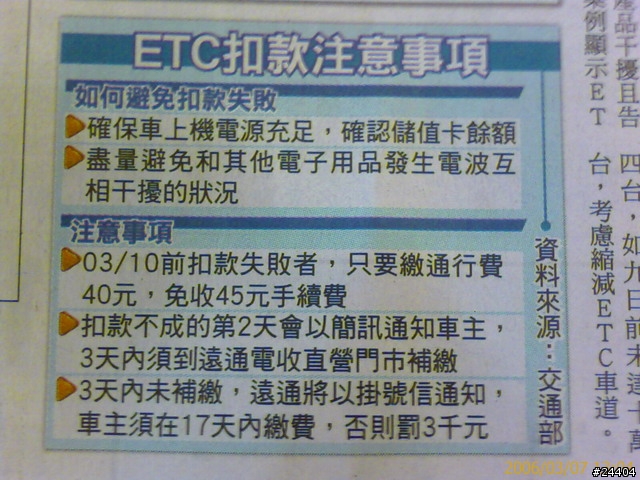 GPS 讓ETC扣款失敗 - 蘋X日報報導 (麻煩板大刪文！)