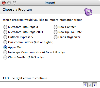 【教學】Microsoft Entourage - 把Apple Mail 匯入。