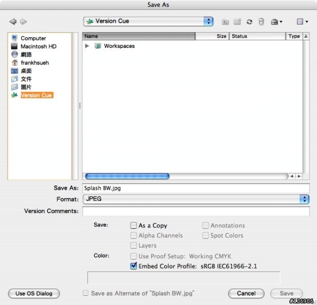 [發問]photoshop裡面存檔時的color profile