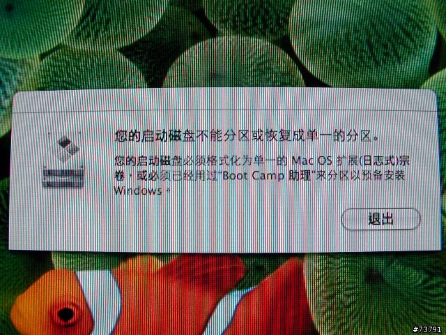 求助-無法啟動Boot camp，也無法format windows HD，又出現此對話筐