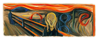 今天是12/12孟克的生日，google又在玩圖片了