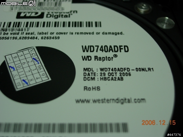 [分享] WD Raptor 740ADFD（萬轉暴龍）開箱照 + 不負責測試報告