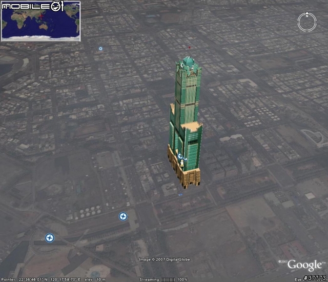 Google Earth 今天有台北101  高雄東帝士大樓的3d圖了