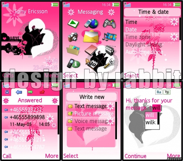 ※新增[k800/w810]新年主題※[k800/w810/k750]自繪主題。戀+親親+新年