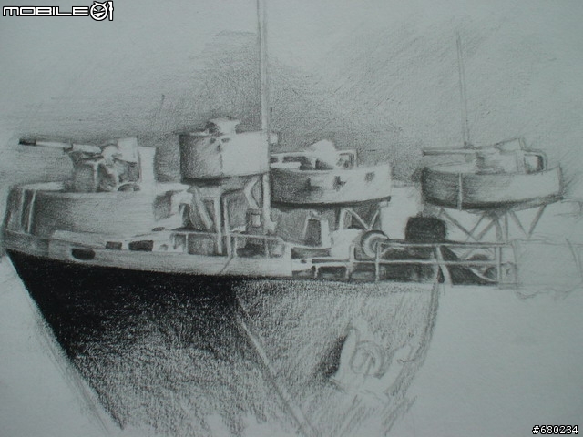 【素描練習】一艘兩棲戰車登陸艦的形成