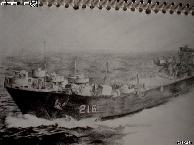 【素描練習】一艘兩棲戰車登陸艦的形成