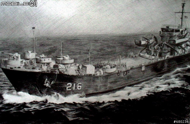 【素描練習】一艘兩棲戰車登陸艦的形成