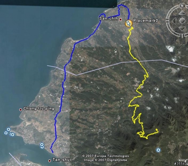 三芝(101/巴拉卡)->大屯山自然公園,  三芝(淡金公路)->淡水