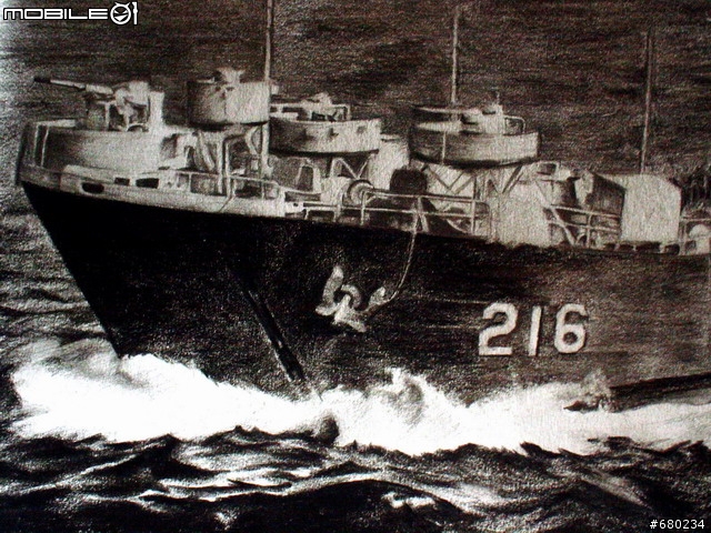 【素描練習】一艘兩棲戰車登陸艦的形成