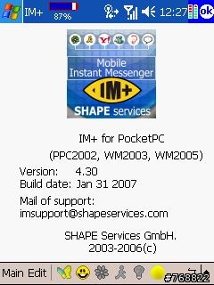 「多普達699俱樂部」- 六合一即時通(ICQ/AOL/MSN/Yahoo/Jabber/Google Talk) for dopod-699,超優的軟體啦...