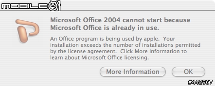 Office 2004 for MAC 常出現的錯誤訊息